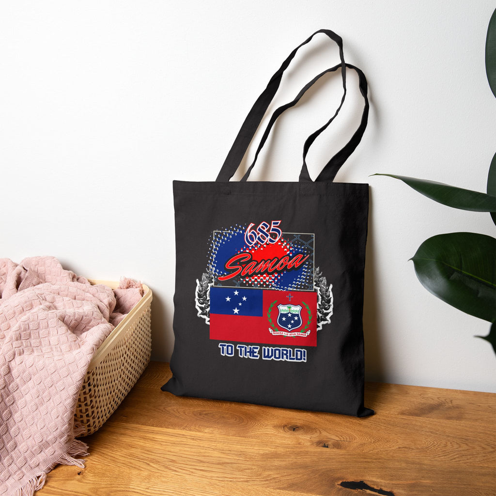 Samoa 685 Flag Tote Bag – 'To The World!' Cotton Canvas Tote
