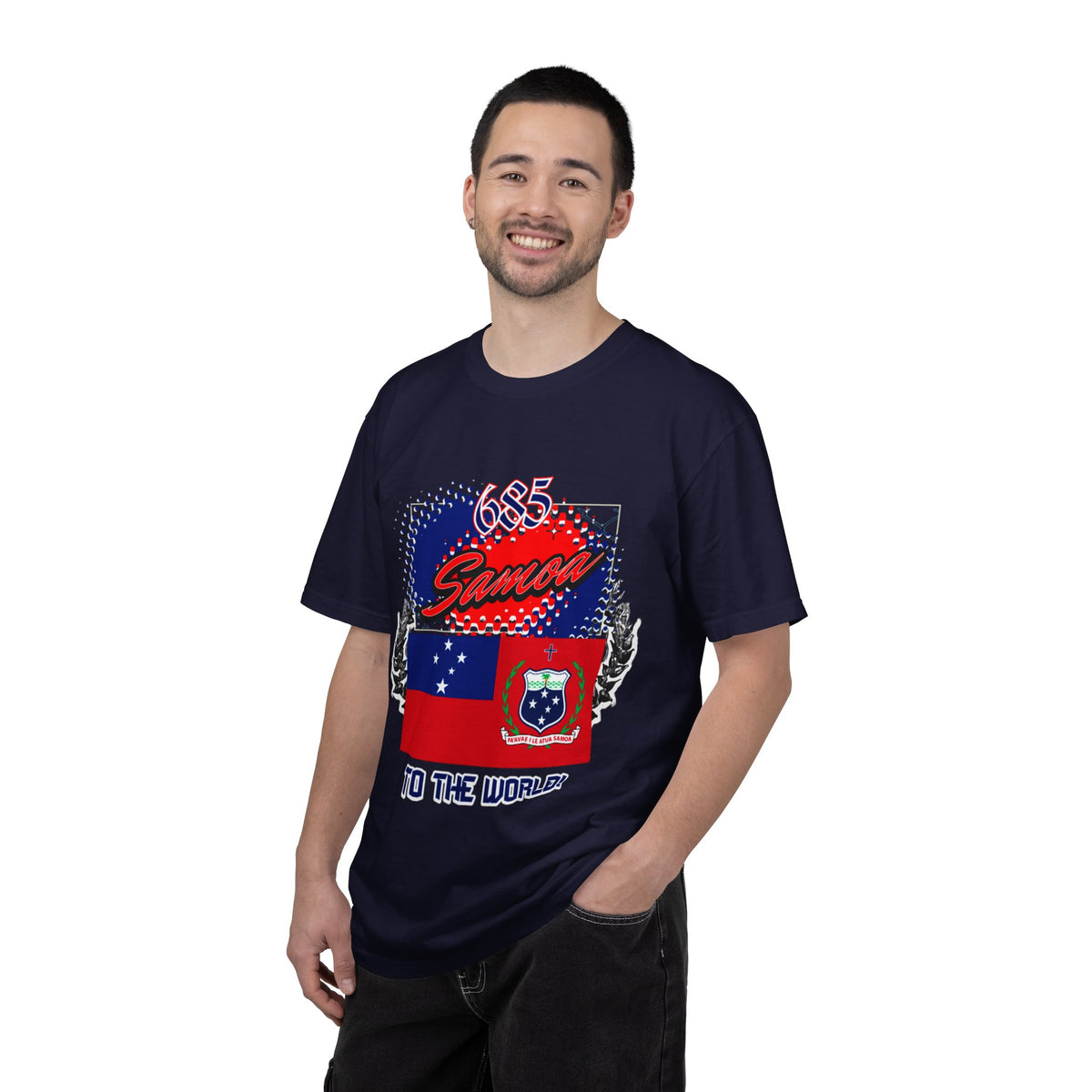 685 Samoa Pride T-Shirt — 'Samoa to the World' Flag Graphic