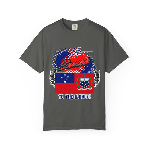 685 Samoa Pride T-Shirt — 'Samoa to the World' Flag Graphic