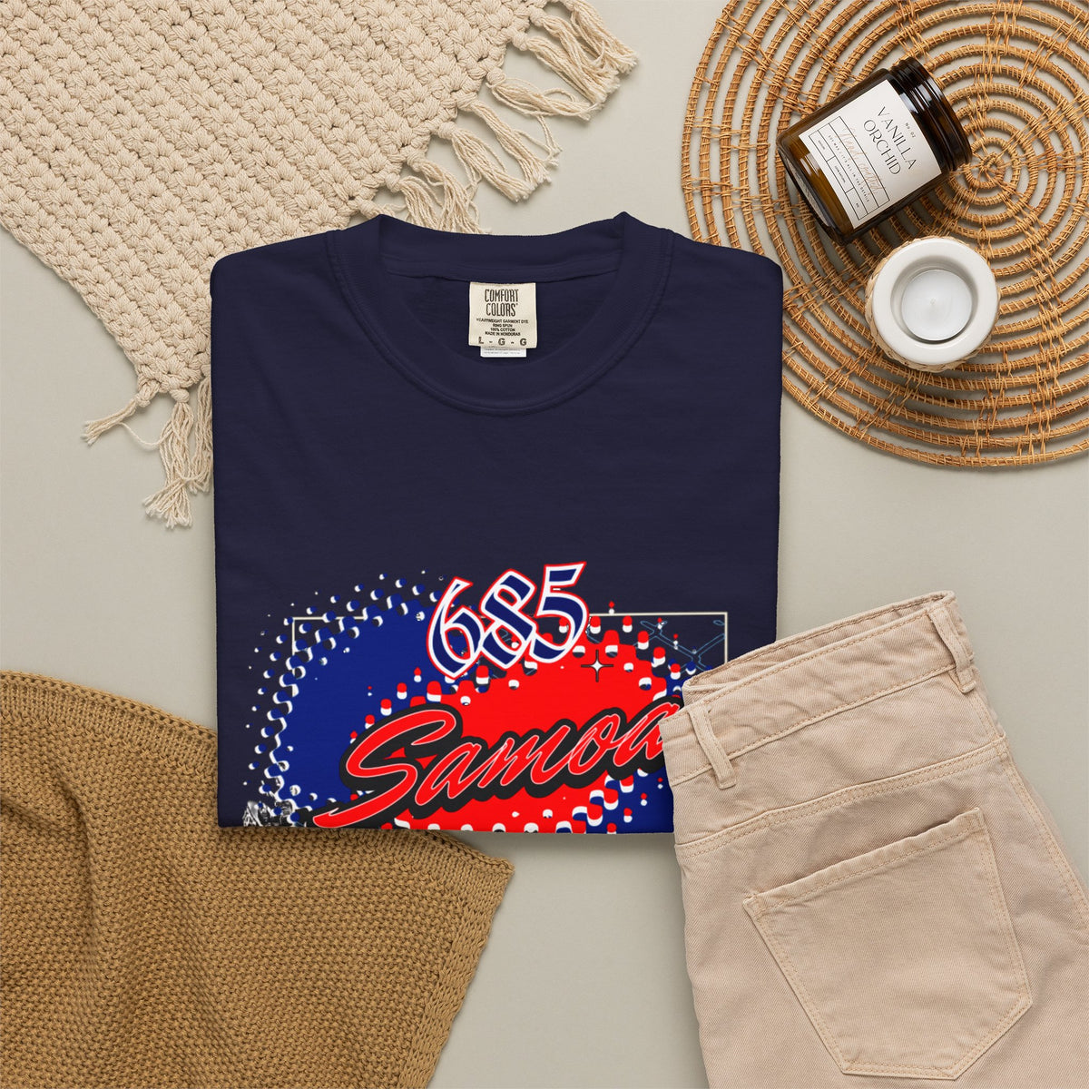 685 Samoa Pride T-Shirt — 'Samoa to the World' Flag Graphic