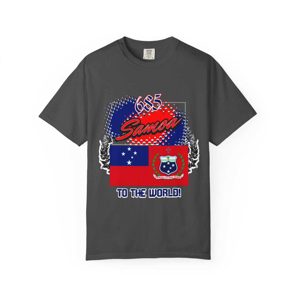 685 Samoa Pride T-Shirt — 'Samoa to the World' Flag Graphic