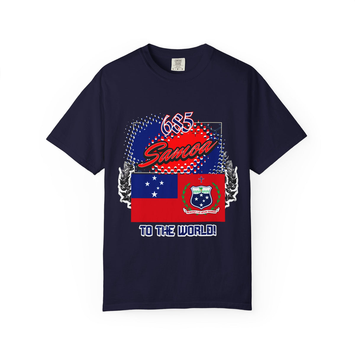 685 Samoa Pride T-Shirt — 'Samoa to the World' Flag Graphic