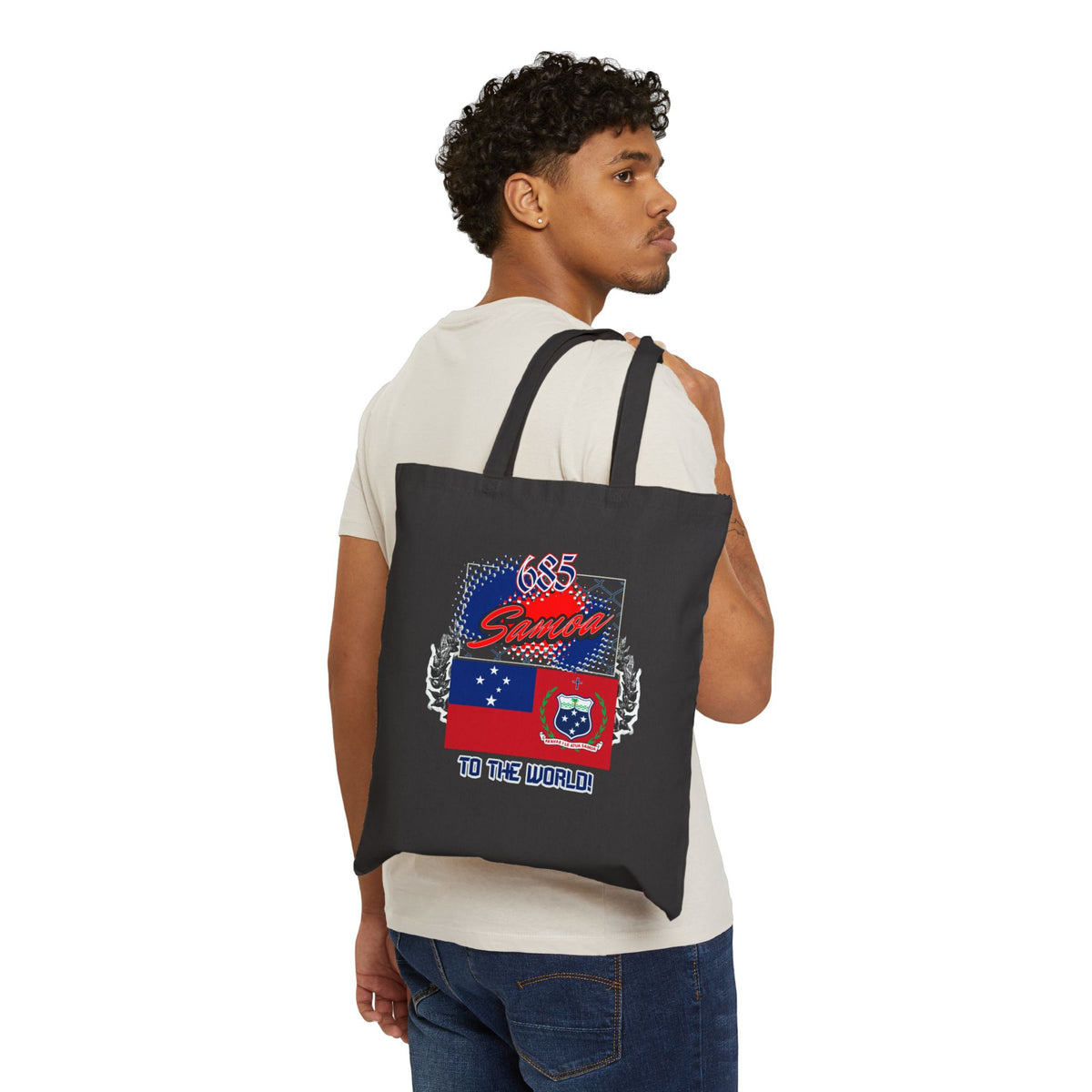 Samoa 685 Flag Tote Bag – 'To The World!' Cotton Canvas Tote