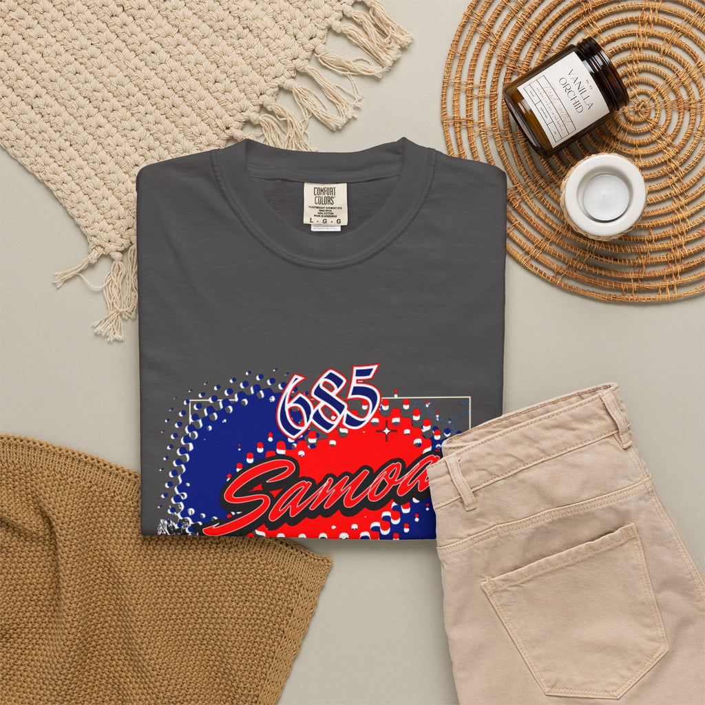 685 Samoa Pride T-Shirt — 'Samoa to the World' Flag Graphic