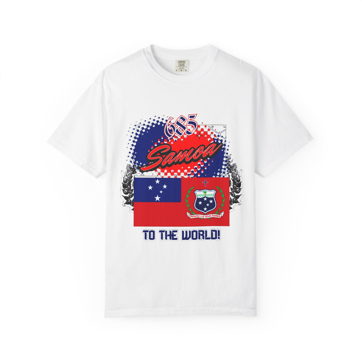 685 Samoa Pride T-Shirt — 'Samoa to the World' Flag Graphic