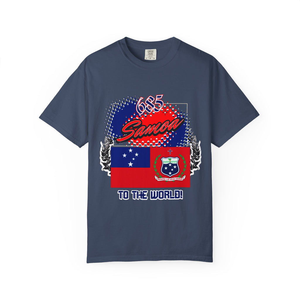 685 Samoa Pride T-Shirt — 'Samoa to the World' Flag Graphic