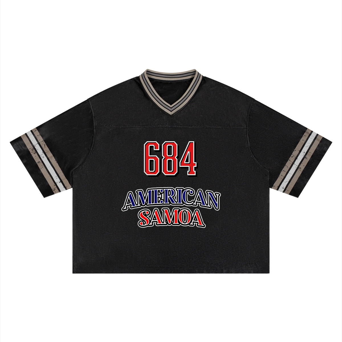 American Samoa 684 Unisex Boxy Striped Soccer Jersey